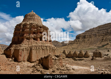 Alte Schlamm Stupa in das alte Königreich Guge im westlichsten Teil von Tibet, China Stockfoto