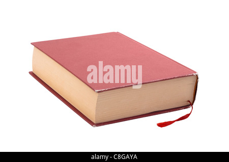 Leeres Buch isoliert auf weißem Hintergrund. Stockfoto