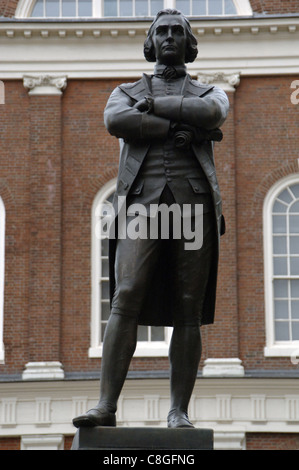 Samuel Adams (1722-1803). Amerikanischer Staatsmann und politischer Philosoph. Das Denkmal. Boston. USA. Stockfoto