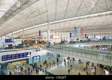 Asien, China, Hong Kong, Hong Kong International Airport, Flughafen, Flughäfen, Transport, Transport, Flugreisen, Interieur, Int Stockfoto