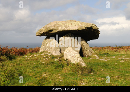 Chun Quoit megalithischen Grab Penwith Chun Downs Cornwall England UK GB Stockfoto