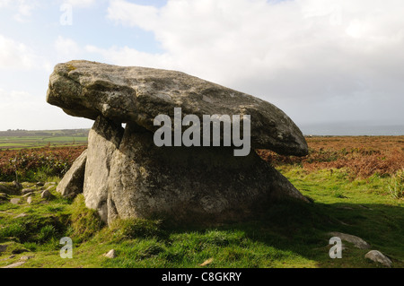 Chun Quoit megalithischen Grab Penwith Chun Downs Cornwall England UK GB Stockfoto