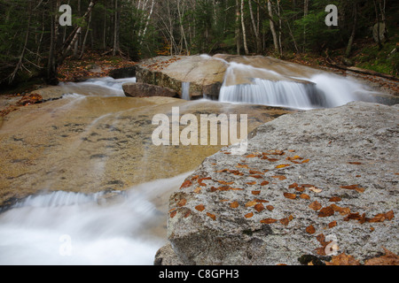 Walker-Kaskaden in den Herbstmonaten. Befindet sich Walker Bach in den White Mountain National Forest of New Hampshire. Stockfoto