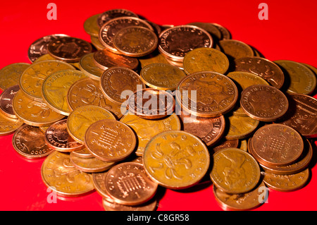 1 & 2 Pence-Stücke Stockfoto