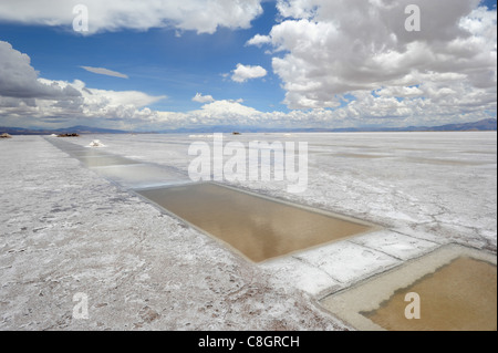 Argentinien, Südamerika, Purmamarca, Juiuy, Stubenmaedchen, Salz, Salz-See, Salinas Grandes Stockfoto