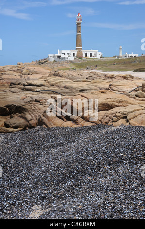 Uruguay, Südamerika, Rocha, Cabo Polonio, Küste, Leuchtturm, Stockfoto