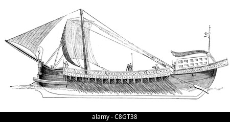 antikes Schiff Pompeji Segel Segler Schiff Segelschiffe Schifffahrt Krieg marine Naval Marine Schiff Fracht waren See Meer Stockfoto