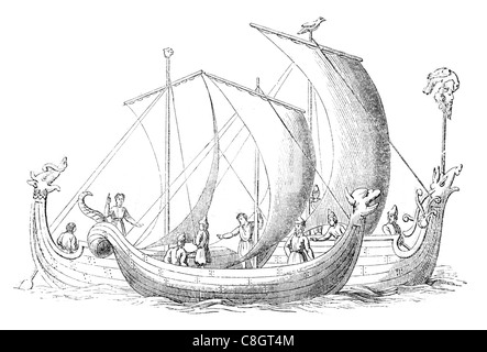 Anglo-Saxon-Schiff Segel Segeln Segler Schiffe Schifffahrt marine Naval Marine Schiff Fracht waren See Meer Transport Angeln Krieg Stockfoto