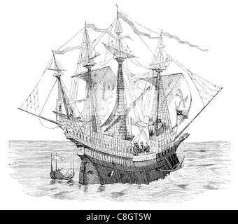 Henry Grace À Dieu Gnade von Gott große Harry englische Carrack Vorschiff deck 43 schwere Geschütze und 141 leichte Geschütze Kriegsschiff Stockfoto