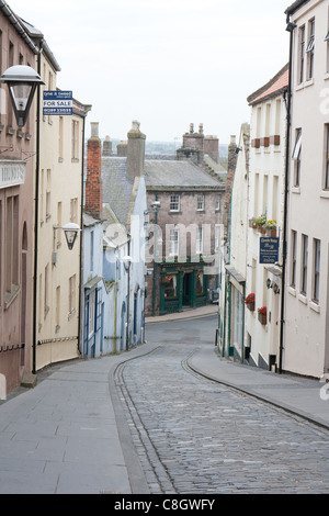 Lowry Berwick nach Tweed, einer gepflasterten Straße. Stockfoto