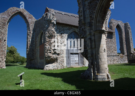 Leiston Abbey ist eine hauptsächlich 14. Jahrhunderts Überreste einer Abtei der Prämonstratenser-Chorherren. Die Website wird von English Heritage verwaltet. Stockfoto