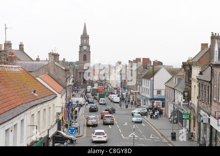 Lowry Berwick nach Tweed - der High Street und Rathaus Stockfoto