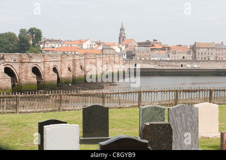 Lowry Berwick nach Tweed - die alte Brücke Stockfoto