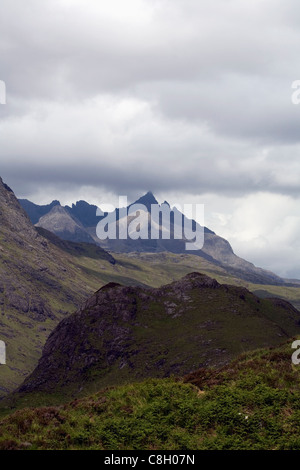 Die Cuillin Sgurr Nan Gillean von den Hängen des Bla Bheinn Isleof Skye Schottland Stockfoto