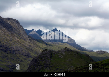 Die Cuillin Sgurr Nan Gillean von den Hängen des Bla Bheinn Isleof Skye Schottland Stockfoto