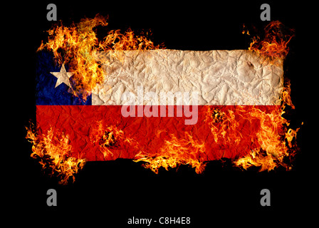 Nationale Symbole und Flagge von Chile Stockfoto