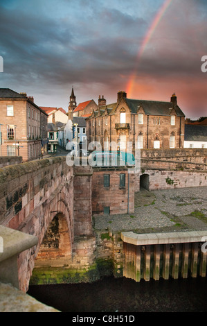 Die nördlichste Stadt in England, Berwick nach Tweed mit elisabethanischen Stadtmauer Stockfoto