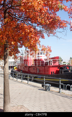 Der Schlepper vor Anker Daniel McAllister in den alten Hafen von Montreal, Kanada im Herbst Stockfoto