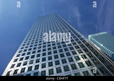 One Canada Square, Canary Wharf, West India Docks, Isle of Dogs, East London, England, UK, Vereinigtes Königreich, GB, Großbritannien, Stockfoto