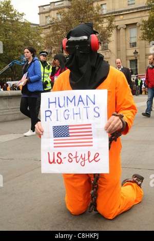 10. Jahrestag der Invasion von Afghanistan in Trafalgar Square in London Stockfoto