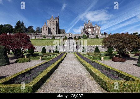 Drummond Castle Gardens in der Nähe von Crieff, Perthshire, Schottland, UK Stockfoto
