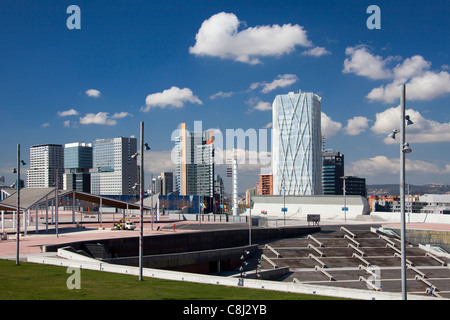 Catalunya, Barcelona, Spanien, Europa, Diagonal Mar, Gebäude, Architektur, modern Stockfoto