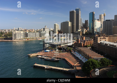 Sydney, Australien, New South Wales, Sydney Harbour, Sydney Hafen-Brücke, Skyline, Opernhaus, Opernhaus, Touristenattraktion, Stockfoto