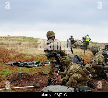 ist er L16A2 81 mm Mörser eine Battlegroup Ebene indirektes Feuer Waffe Stockfoto