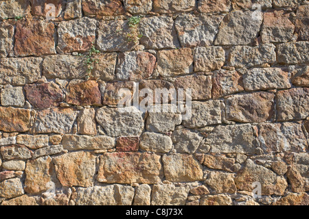 Mittelalterliche Steinmauer Stockfoto