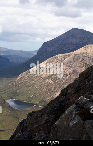 Marsco und Loch ein Athain Glen Sligachan von den Hängen des Bla Bheinn Isle Of Skye, Schottland Stockfoto