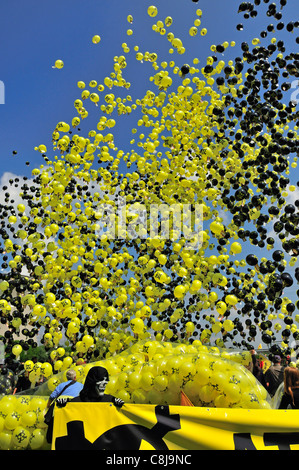 Anti, Atomenergie, Kernenergie, Energie, Kernkraftwerk, Bayern, Deutschland, Energieversorger, Europa, Gundremmingen, nukleare Stockfoto