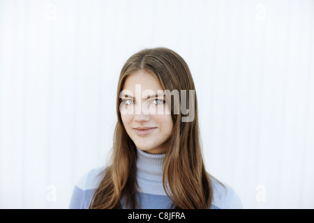 echte junge Frau Stockfoto
