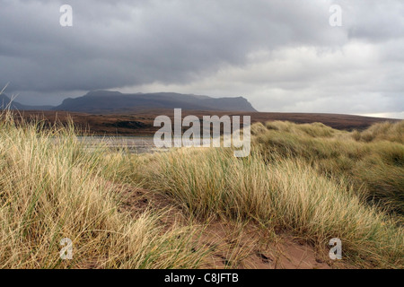 schottische Küstenlandschaft in stürmische Atmosphäre Stockfoto