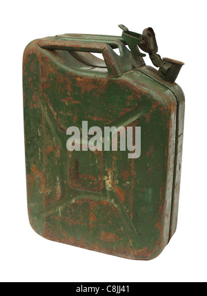 Alte rostige Benzinkanister mit Deckel öffnen isolierten auf weißen  Hintergrund Stockfotografie - Alamy