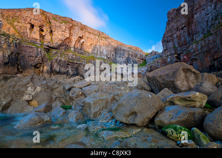 Kapelle St. Govan ein 13. Jahrhundert geplante Ancient Monument in Pembrokeshire Coast National Park Stockfoto