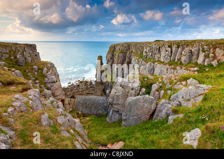 Kapelle St. Govan ein 13. Jahrhundert geplante Ancient Monument in Pembrokeshire Coast National Park Stockfoto