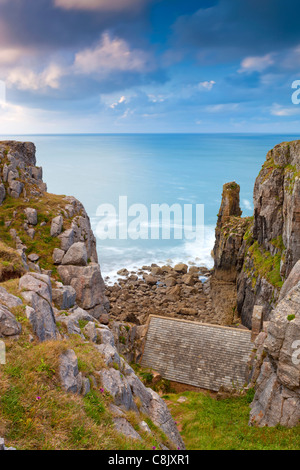 Kapelle St. Govan ein 13. Jahrhundert geplante Ancient Monument in Pembrokeshire Coast National Park Stockfoto