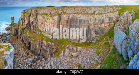 Kapelle St. Govan ein 13. Jahrhundert geplante Ancient Monument in Pembrokeshire Coast National Park Stockfoto