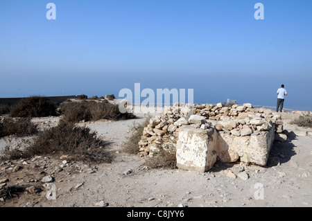 Marokkos alte Kasbah von Agadir liegt auf einer Anhöhe nahe der modernen Stadt. Es wurde durch ein Erdbeben dem Erdboden gleichgemacht; nur Ruinen erhalten sind. Stockfoto