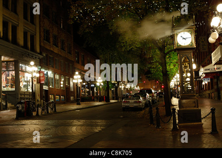 Abend Zeit Fotos von Gastown in Vancouver BC. Stockfoto