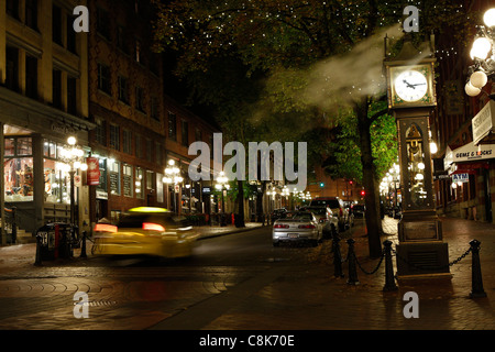 Abend Zeit Fotos von Gastown in Vancouver BC. Stockfoto