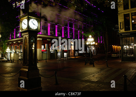 Abend Zeit Fotos von Gastown in Vancouver BC. Stockfoto