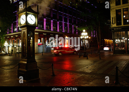 Abend Zeit Fotos von Gastown in Vancouver BC. Stockfoto