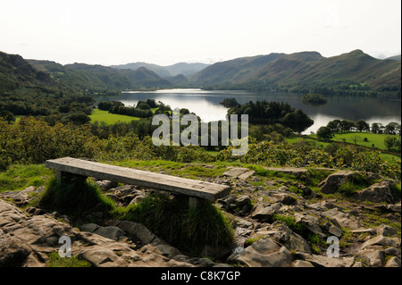 Ansicht des Derwent Water aus Castlehead Holz Keswick Stockfoto