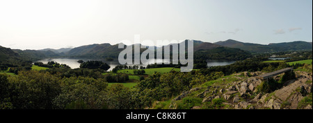 Derwent Water aus Castlehead Holz Keswick Stockfoto