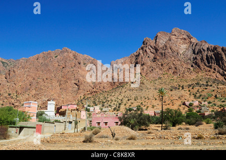 Dorf von Asgaour in Ameln-Tal in der Nähe von Tafraoute, Souss-Massa-Draa Region, Marokko Stockfoto