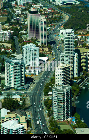 Der Surfer Paradies Bereich der Gold Coast in Queensland-Australien Stockfoto