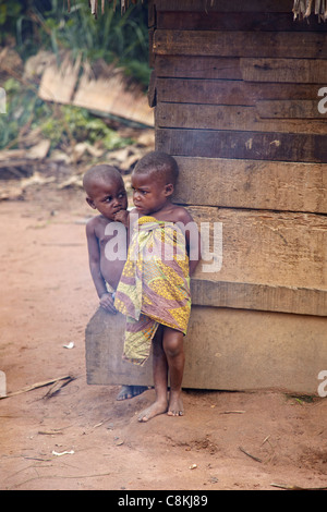 BaAka Pygmäen Kinder, Dzanga Sangha Reserve, Zentralafrikanische Republik, Afrika Stockfoto