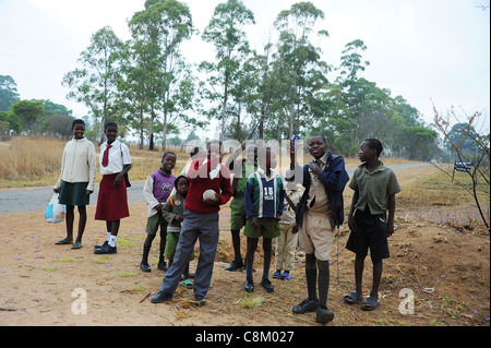 Kinder am Numwa Grundschule, Simbabwe, Südafrika Stockfoto