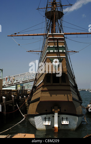 Mayflower II am staatlichen Pier. Plymouth. Massachusetts. USA. Stockfoto